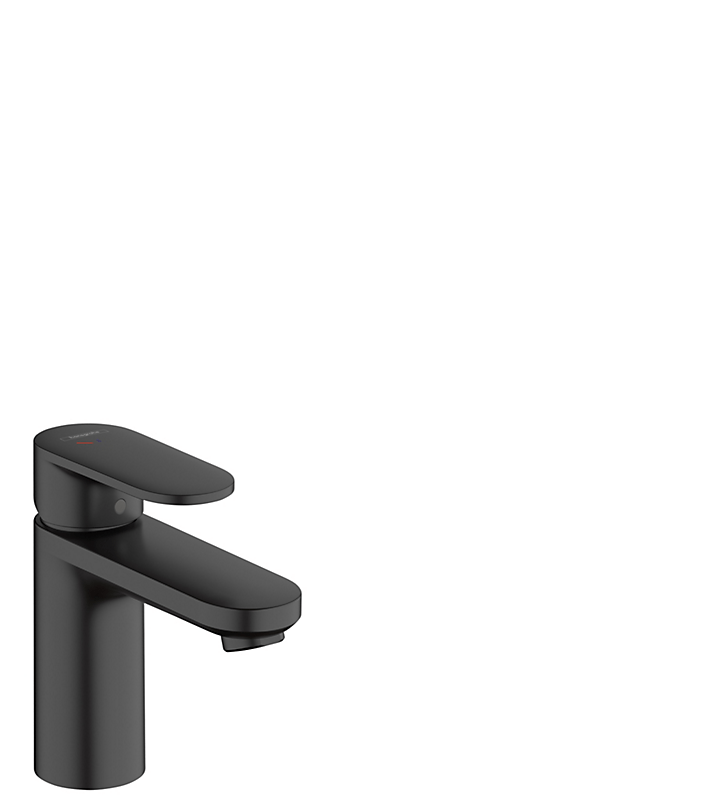 Hansgrohe Vernis Blend håndvaskarmatur 100 CoolStart med push-open bundventil. Mat sort